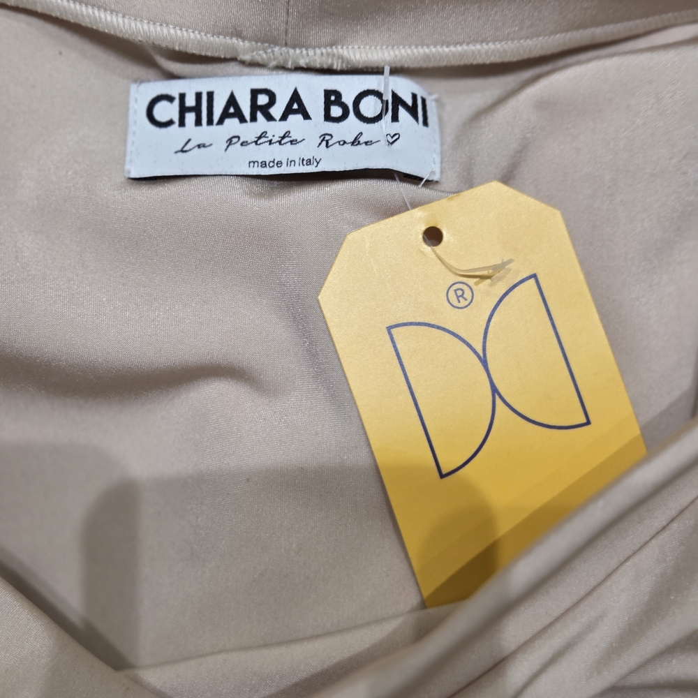 Chiara Boni Nude/Sand/Beige Italy Peplum Maxi Dress Stretch Fitted Elegant Gown - Picture 9 of 13